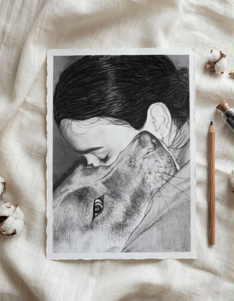 Pet Portrait — Faithful Friend in Graphite